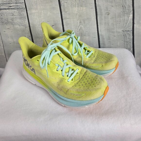 Hoka Clifton 9 Womens Running Shoes Size 8.5 Citrus Yellow *No Insoles* - Picture 1 of 11